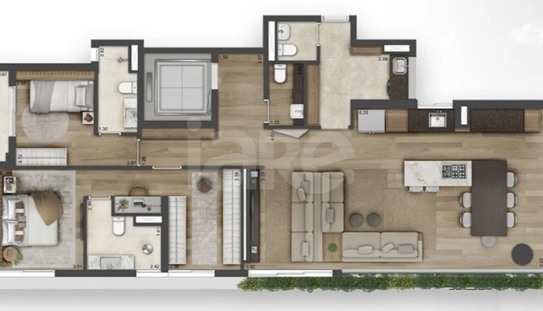 Planta — Apartamento 133,43 m²