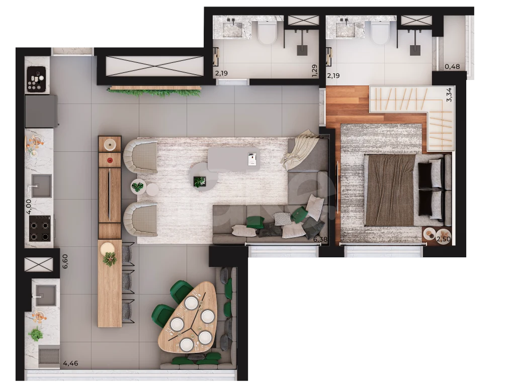 Planta — Garden 44,52 m²