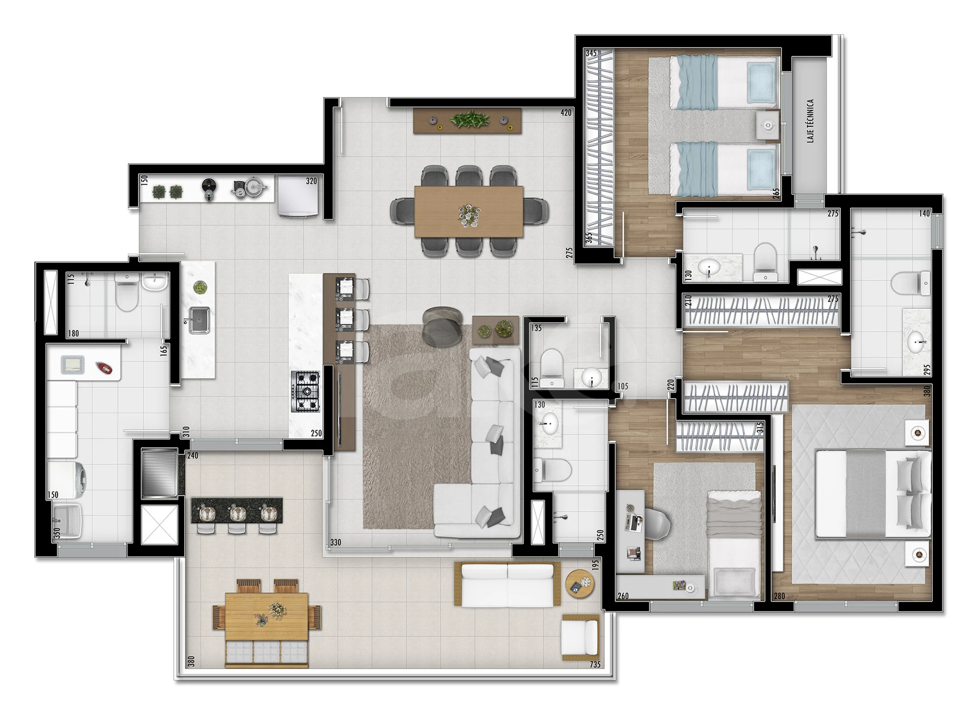 Planta — Apartamento 141,71 m²