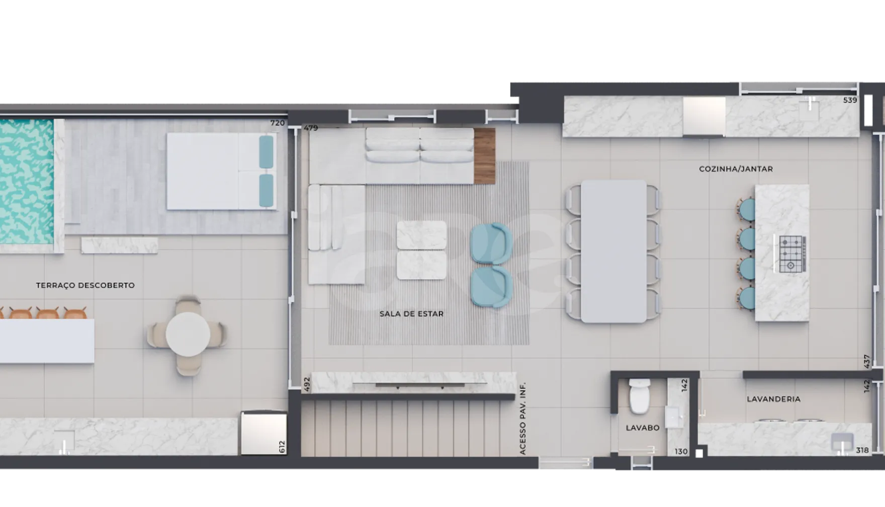 Planta — Cobertura Duplex 267,44 m²