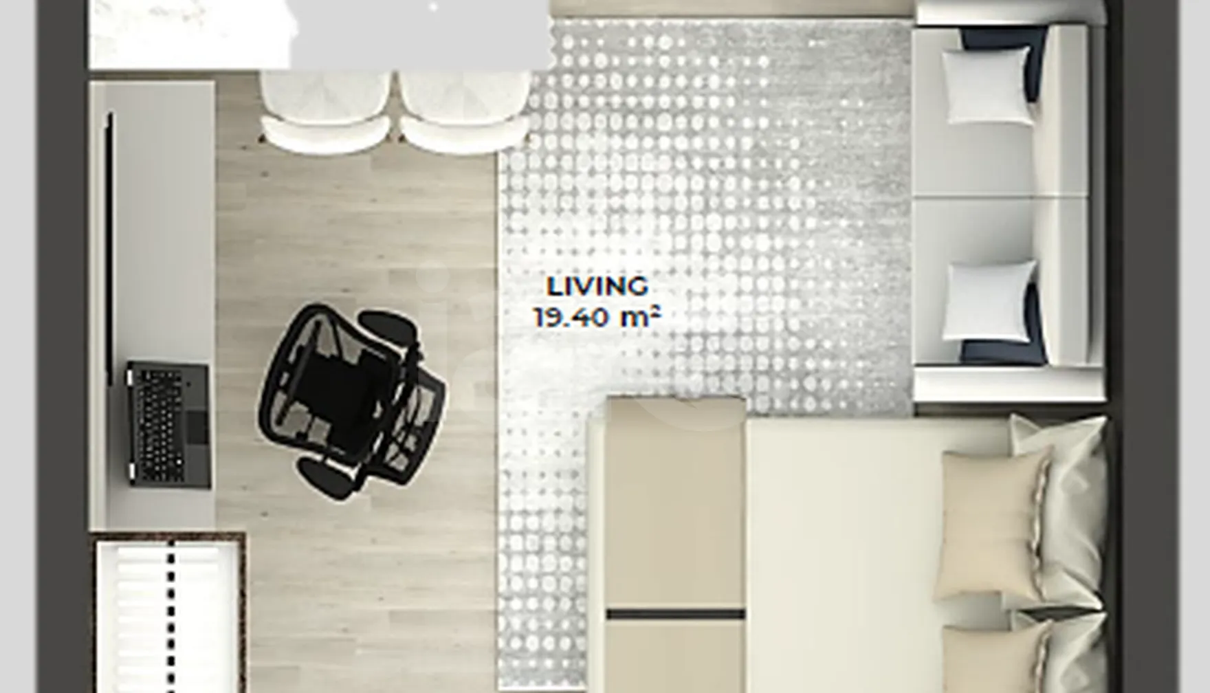 Planta — Studio 29,93 m²
