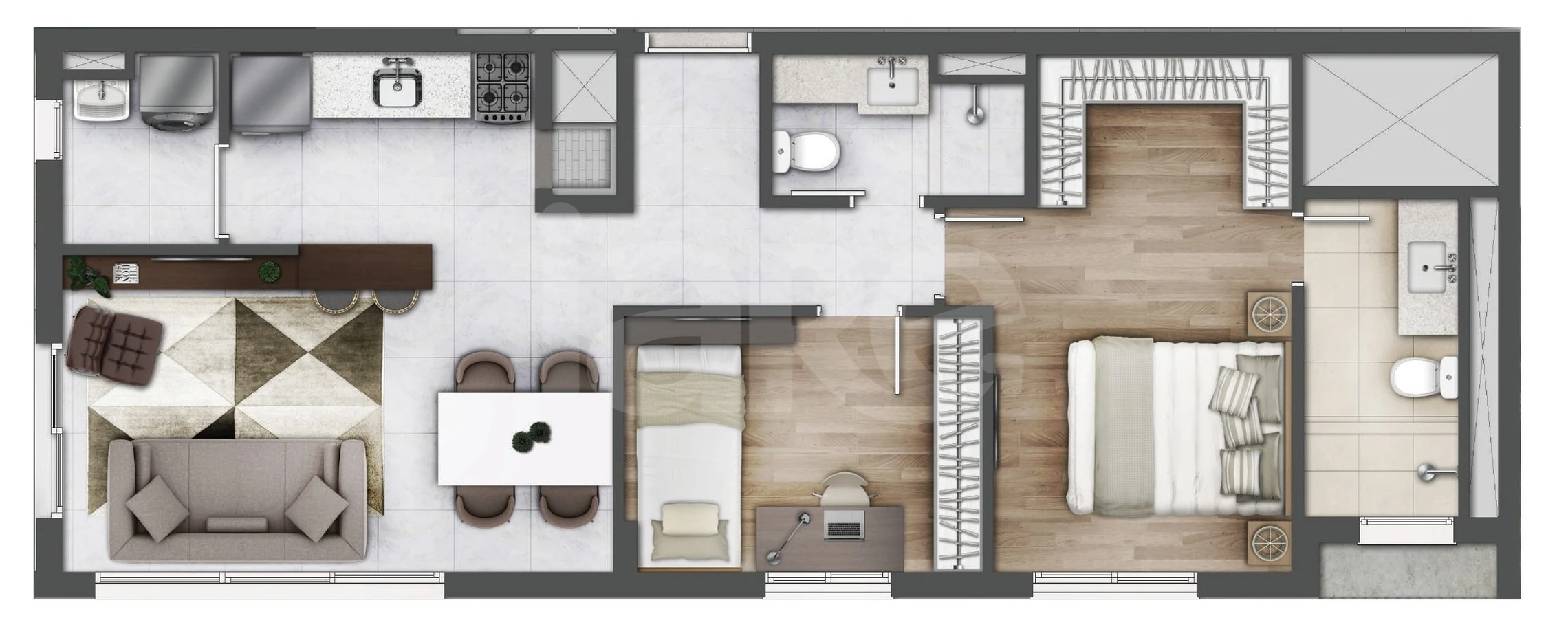 Planta — Apartamento 66,16 m²