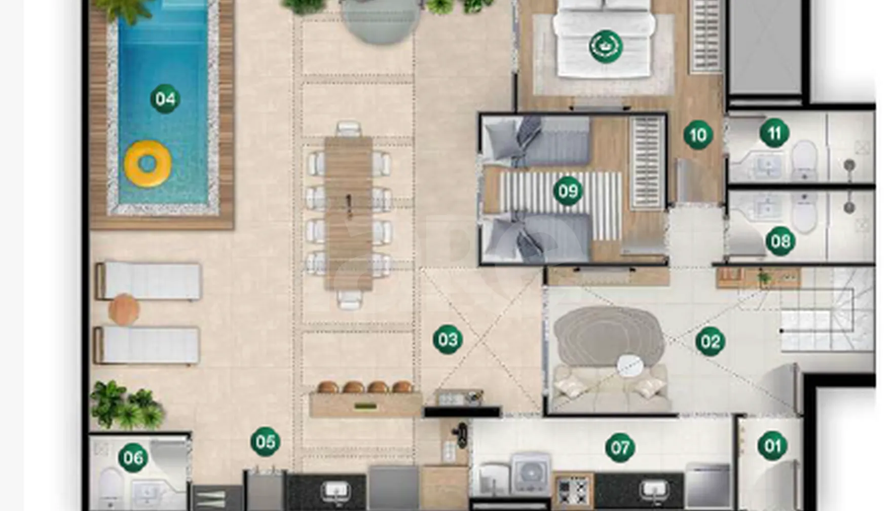 Planta — Garden 135,6 m²