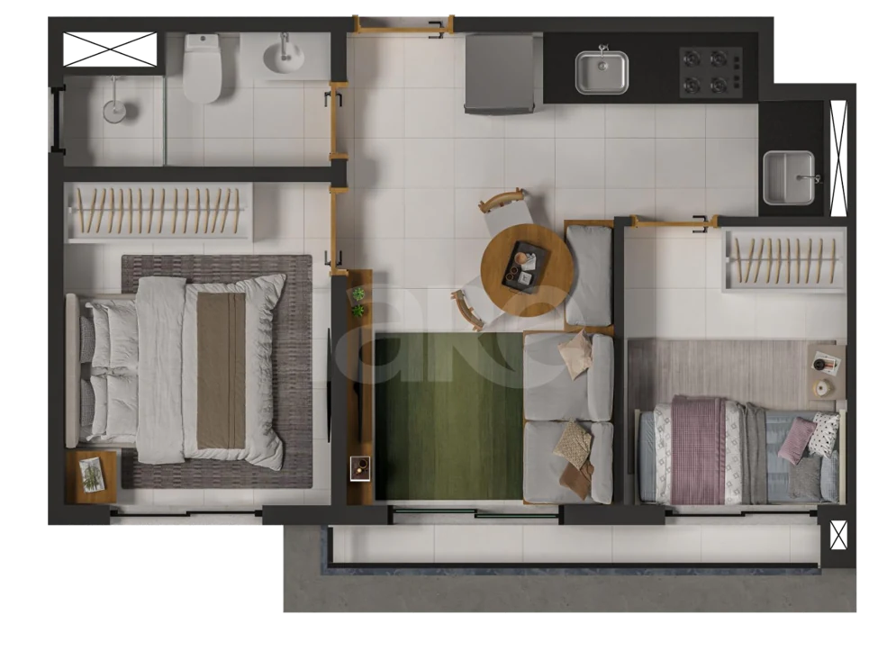 Planta — Apartamento 34,05 m²