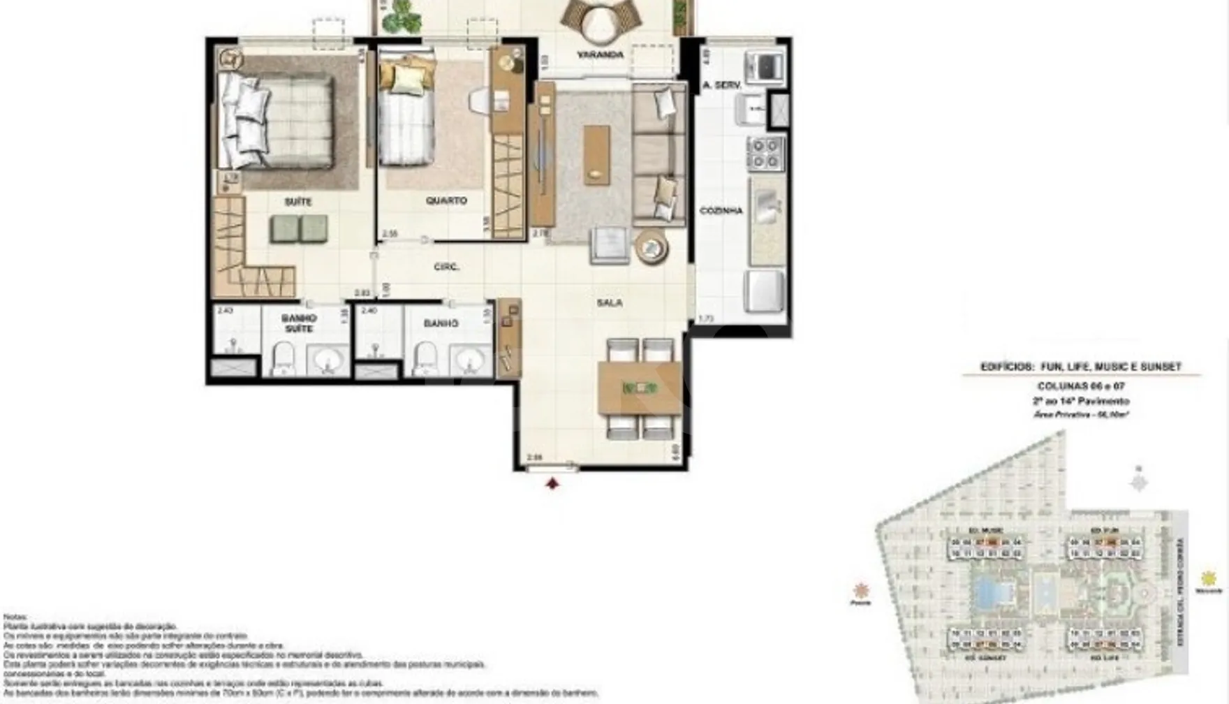 Planta — Apartamento 77,34 m²