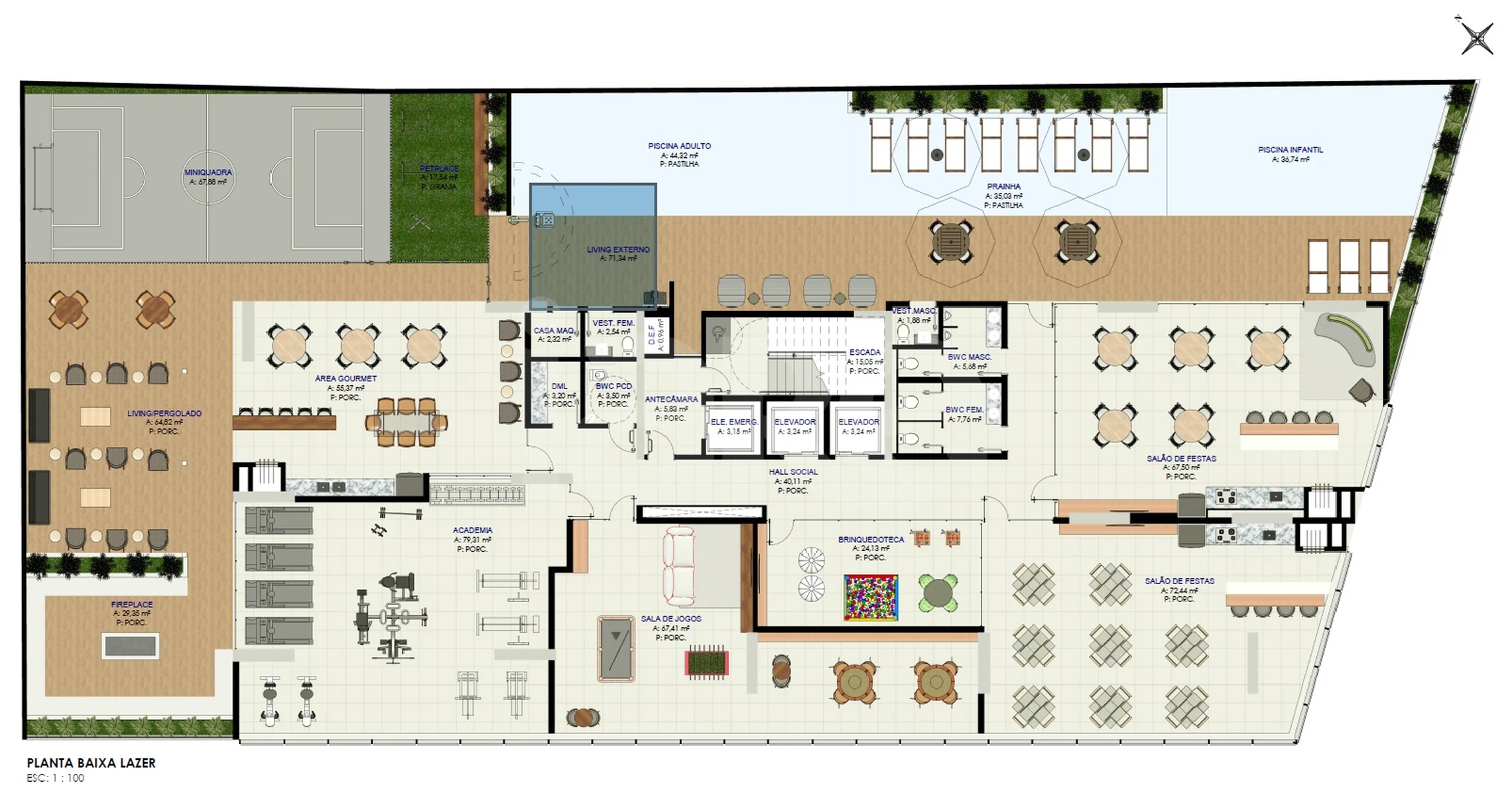 Planta — Pavimento lazer