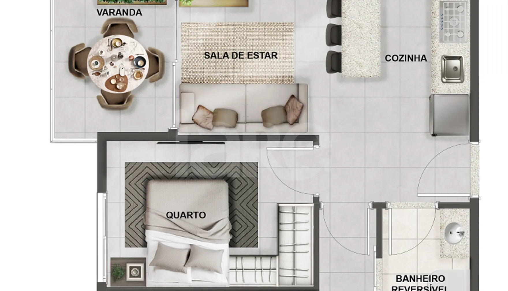 Planta — Apartamento 68,16 m²