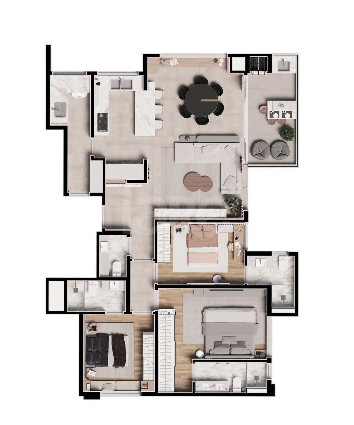 Planta — Apartamento 141,06 m²