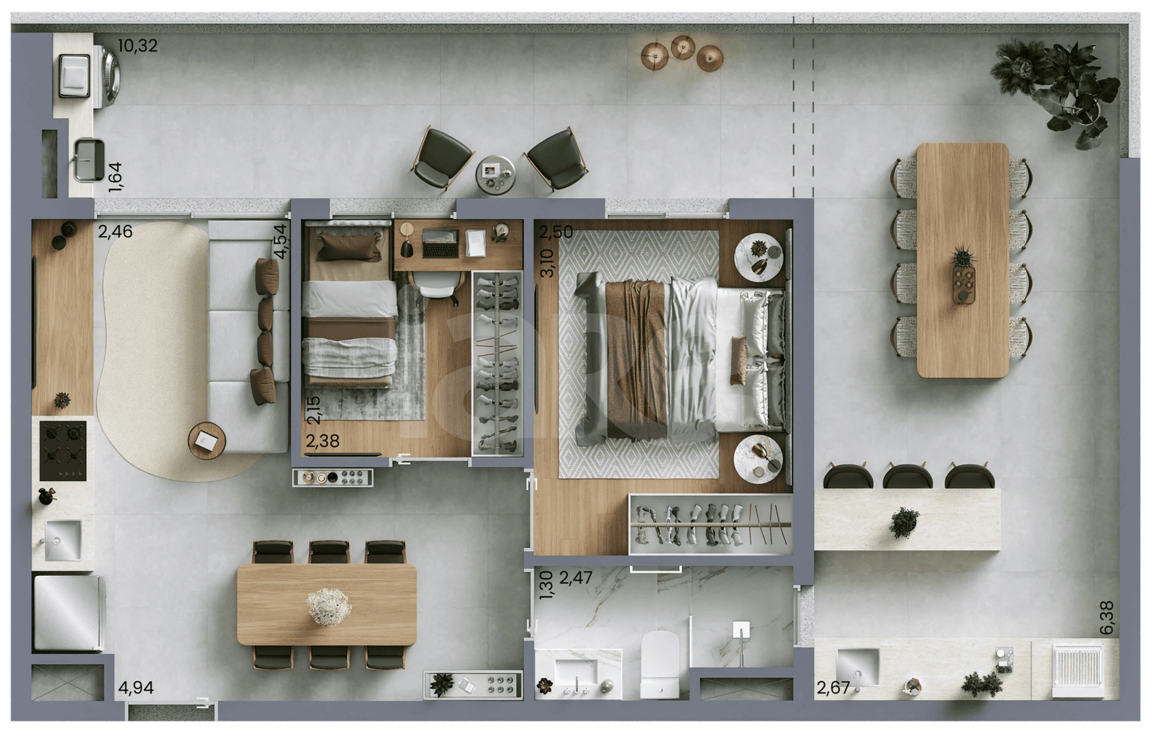 Planta — Garden 72,41 m²