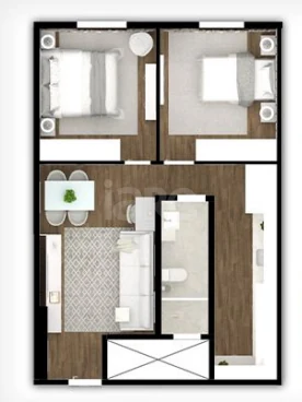 Planta — Apartamento 54 m²