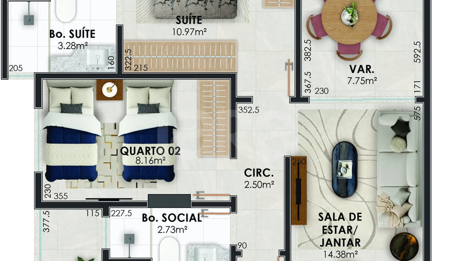 Planta — Garden 103,05 m²