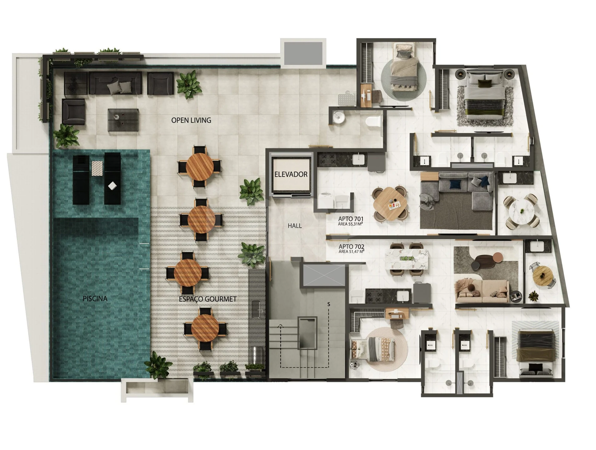 Planta — Pavimento cobertura