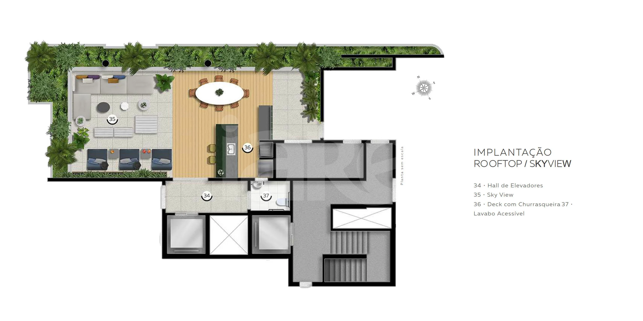 Planta — Implantação Rooftop