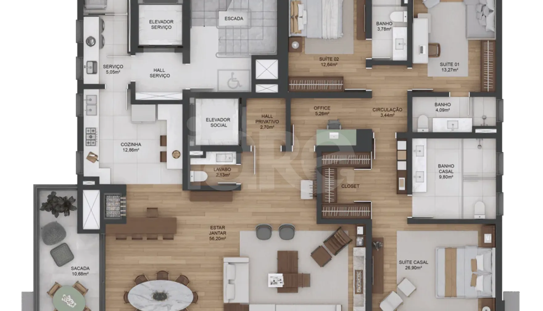 Planta — Apartamento 214,81 m²