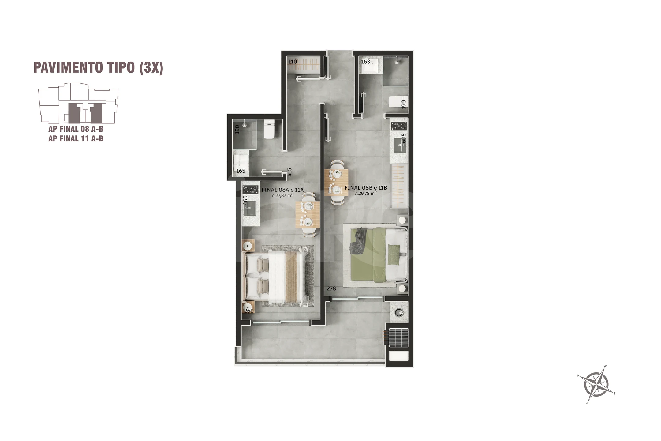 Planta — Apartamento 58,58 m²