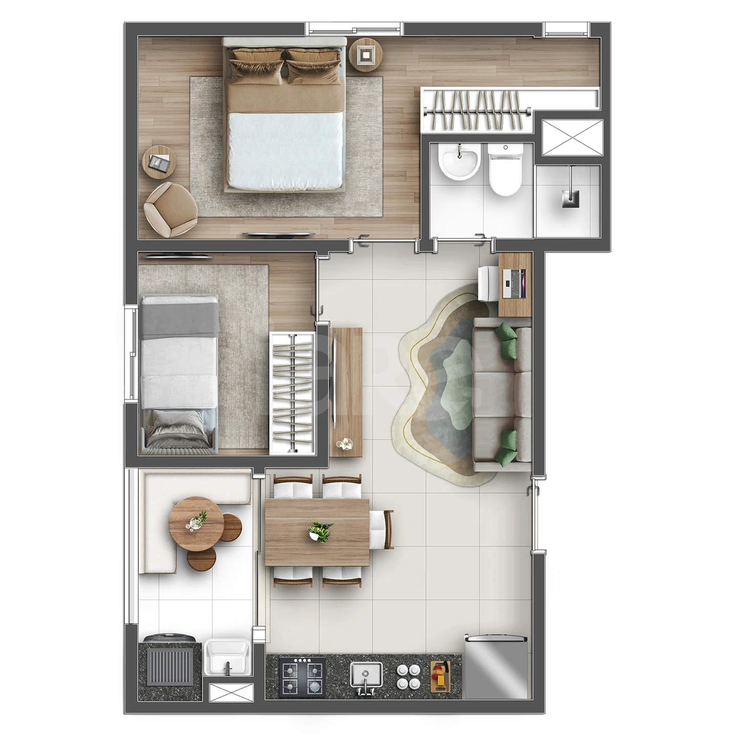 Planta — Apartamento 41,33 m²
