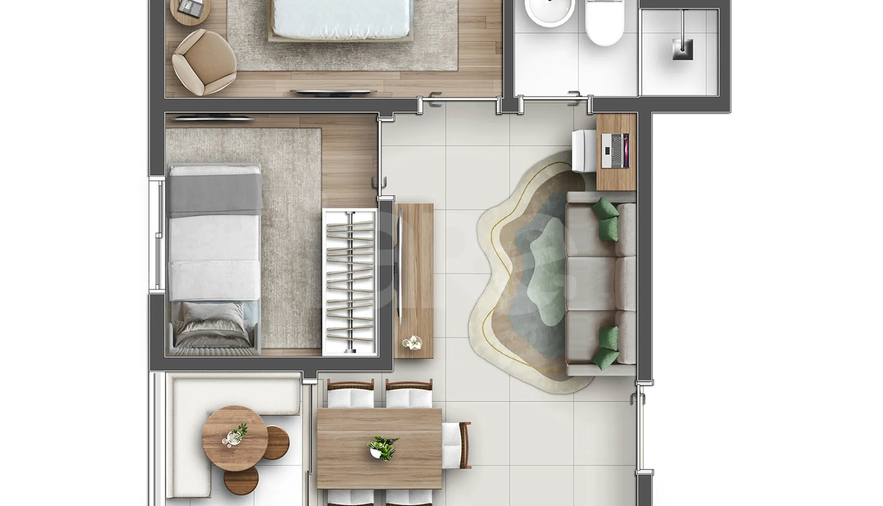 Planta — Apartamento 41,33 m²