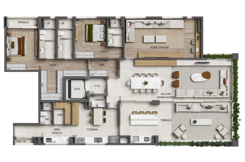 Planta — Apartamento 247,72 m²