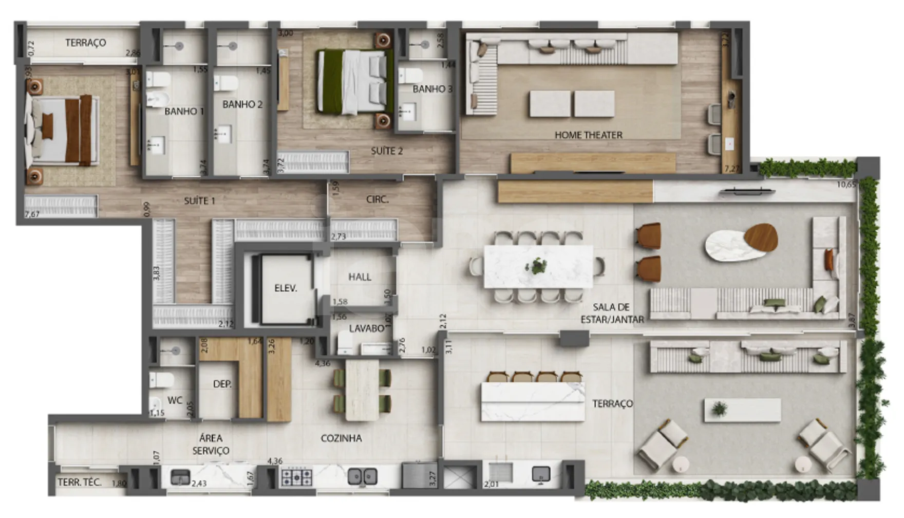 Planta — Apartamento 247,72 m²