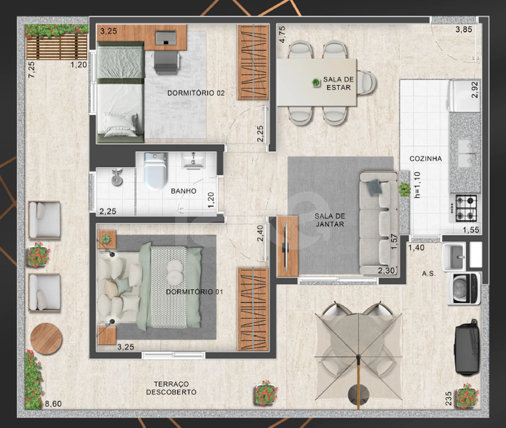 Planta — Garden 69,16 m²