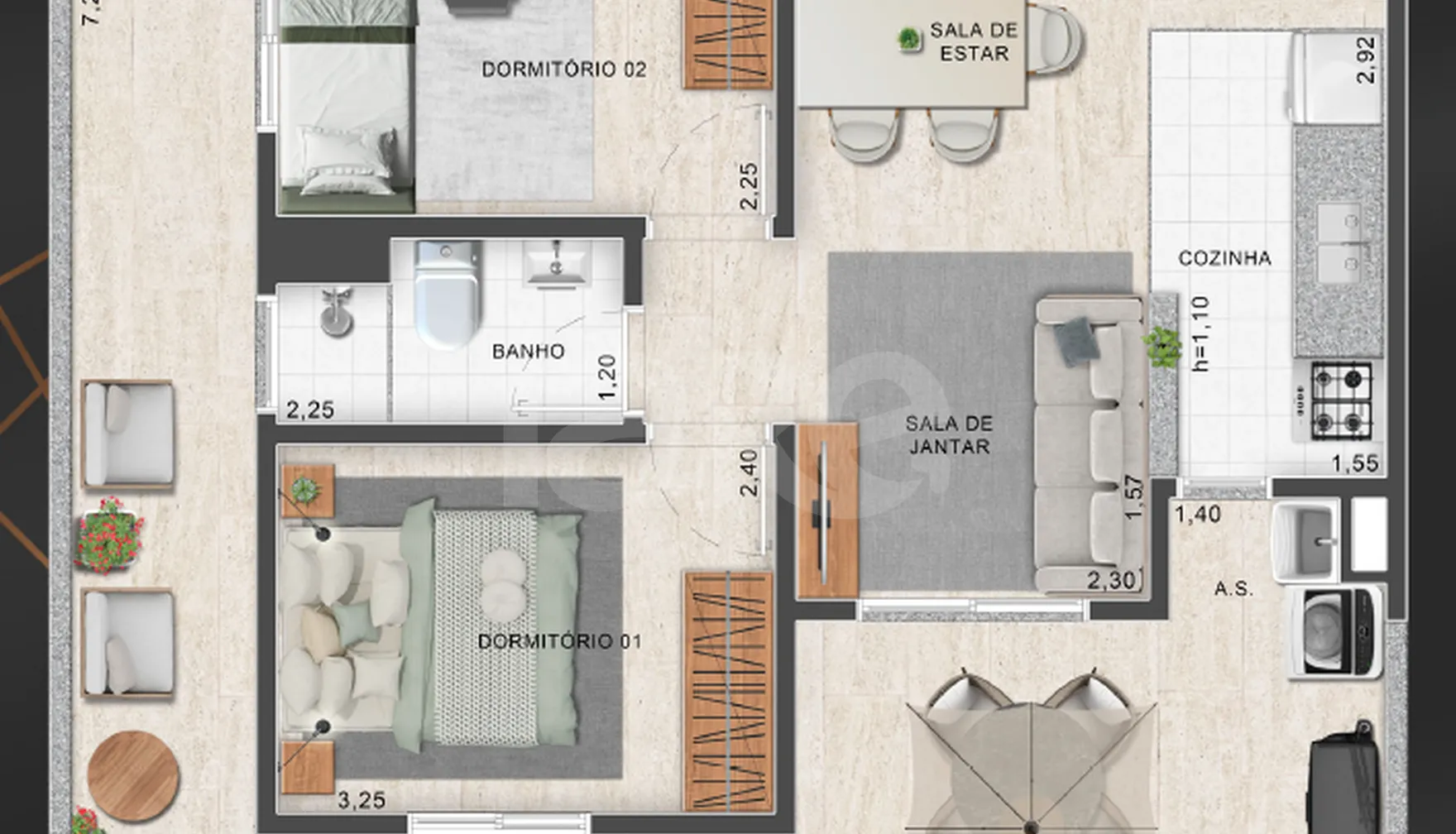 Planta — Garden 69,16 m²