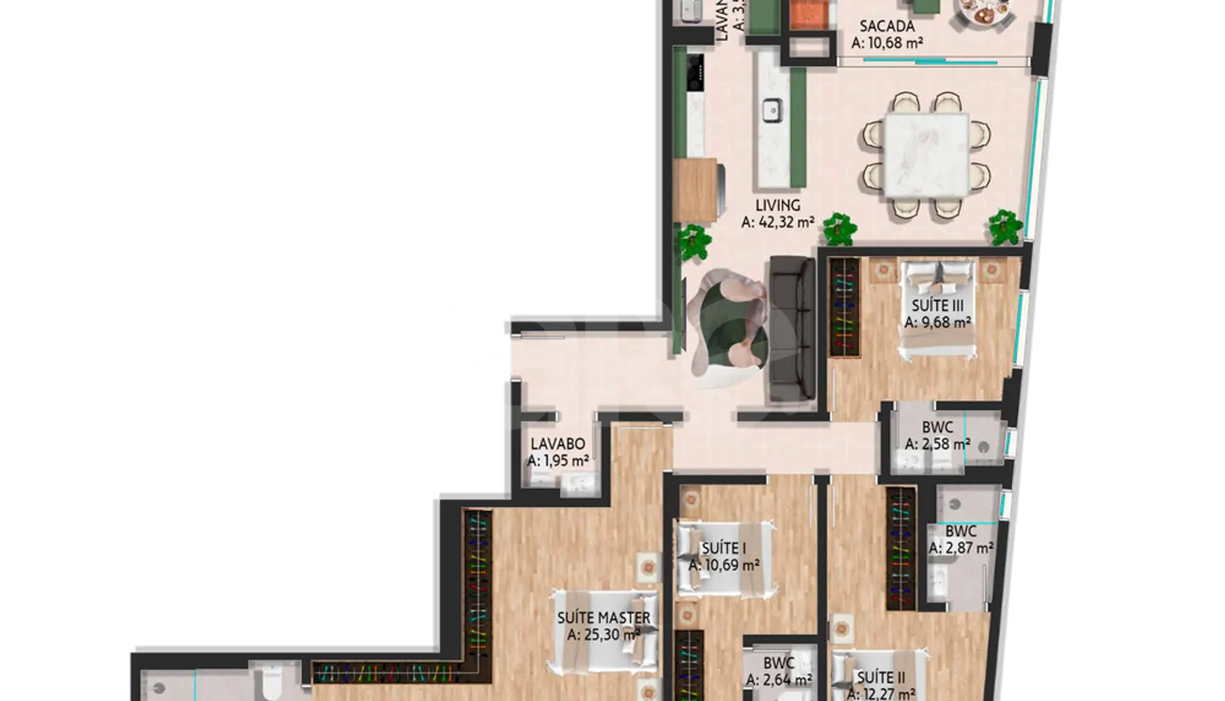 Planta — Apartamento 148,11 m²