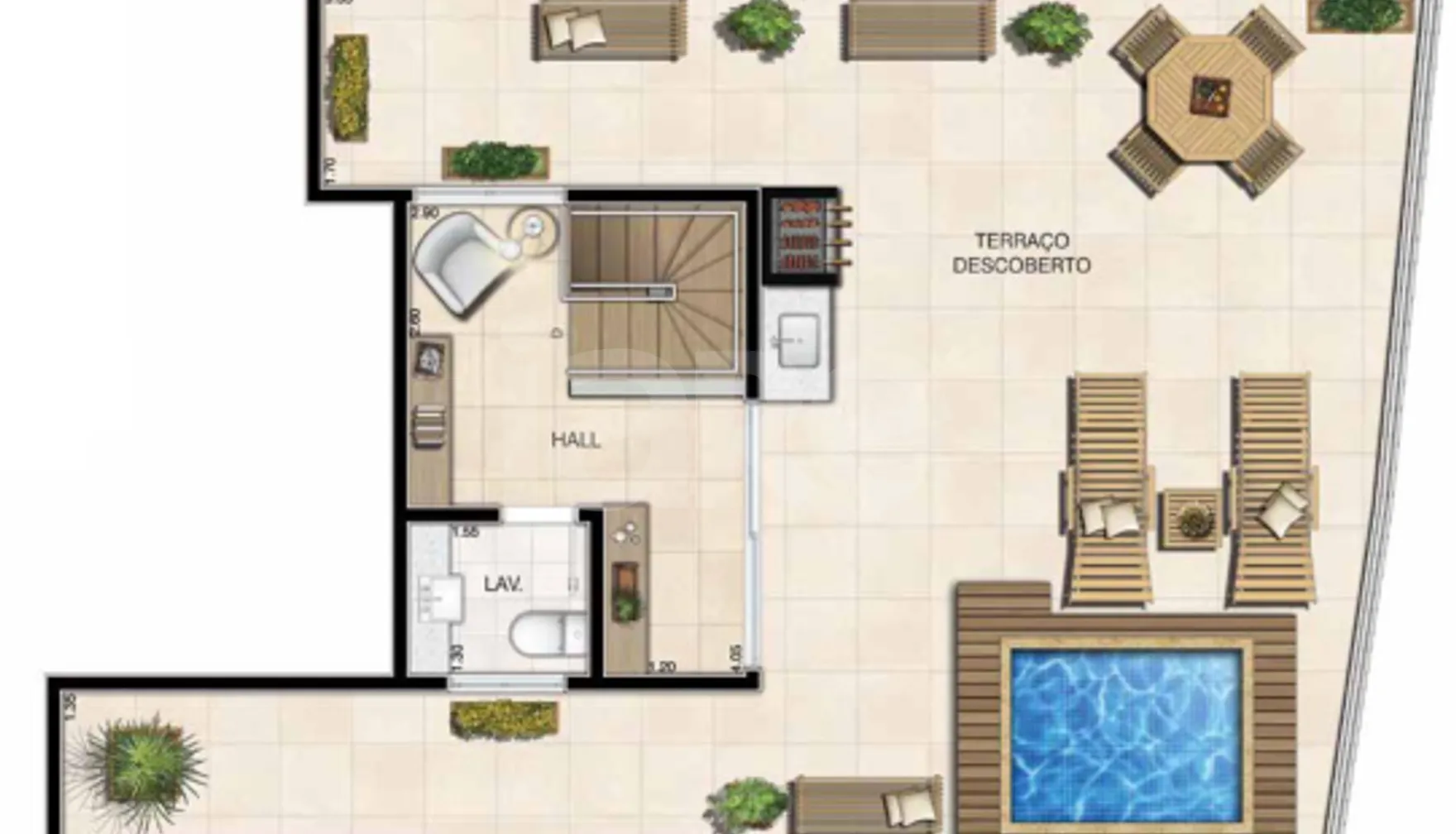 Planta — Cobertura Duplex 145,92 m²