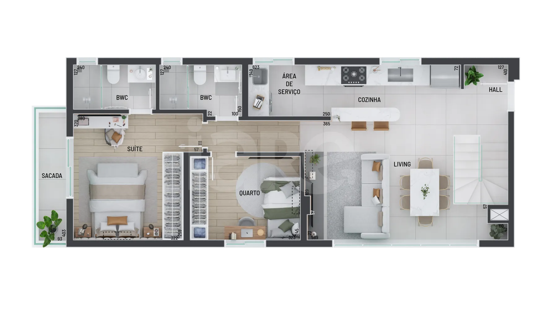 Planta — Cobertura Duplex 151,3 m²