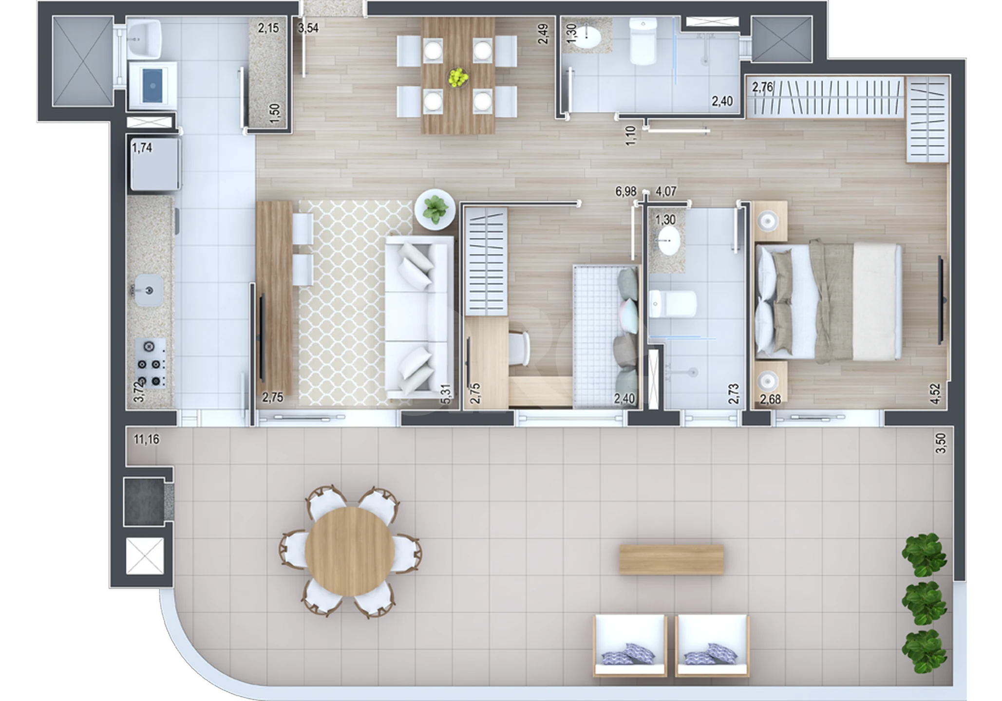 Planta — Garden 102,76 m²