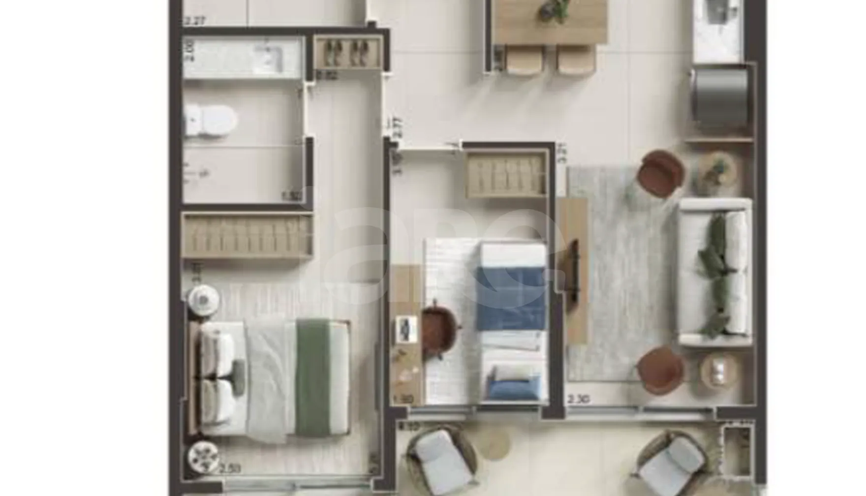 Planta — Apartamento 60,19 m²