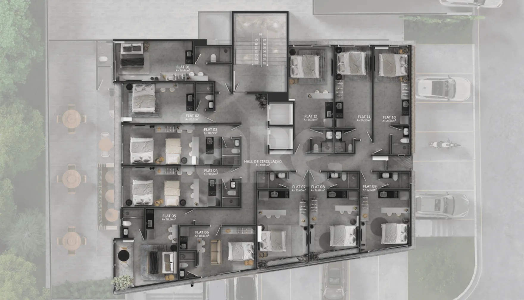 Planta — Pavimento 02 ao 06