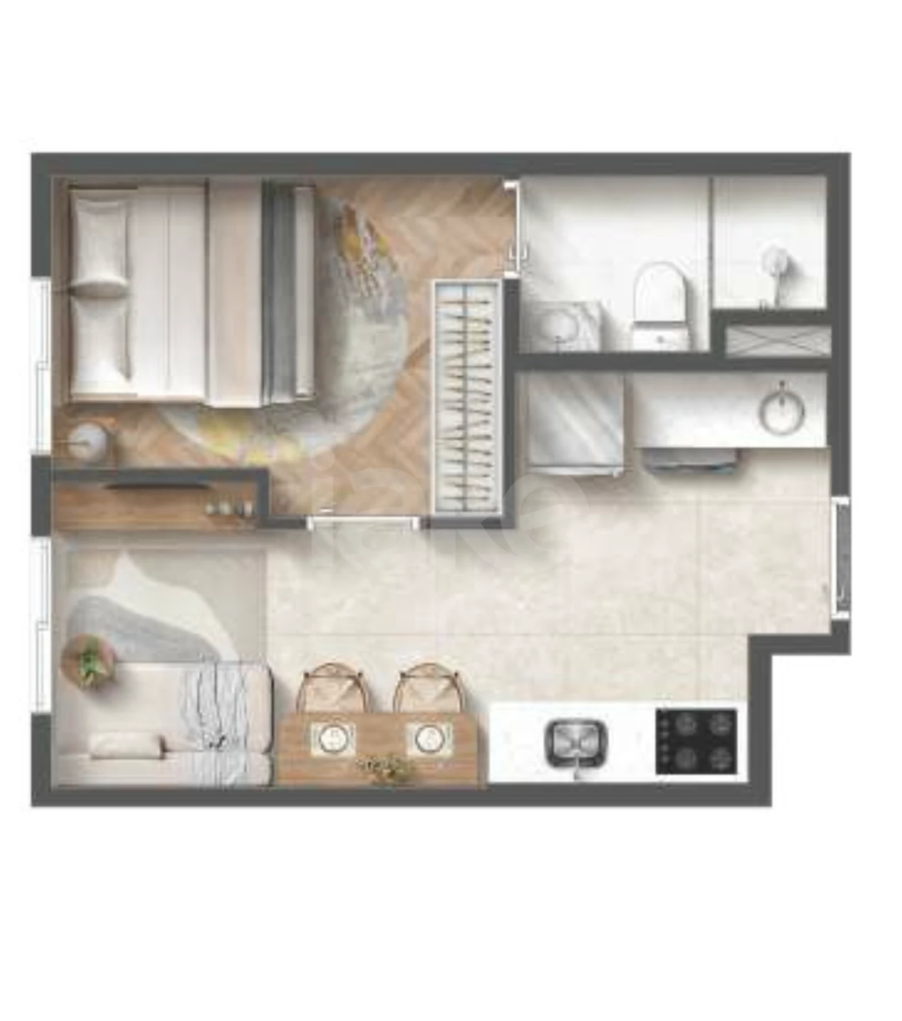 Planta — Apartamento 24,43 m²