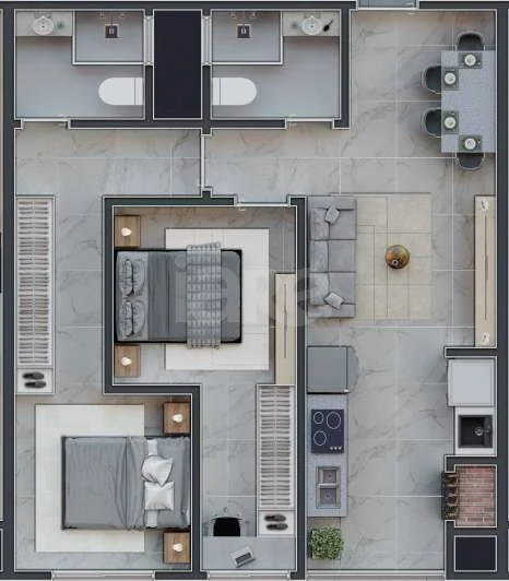 Planta — Apartamento 63,88 m²
