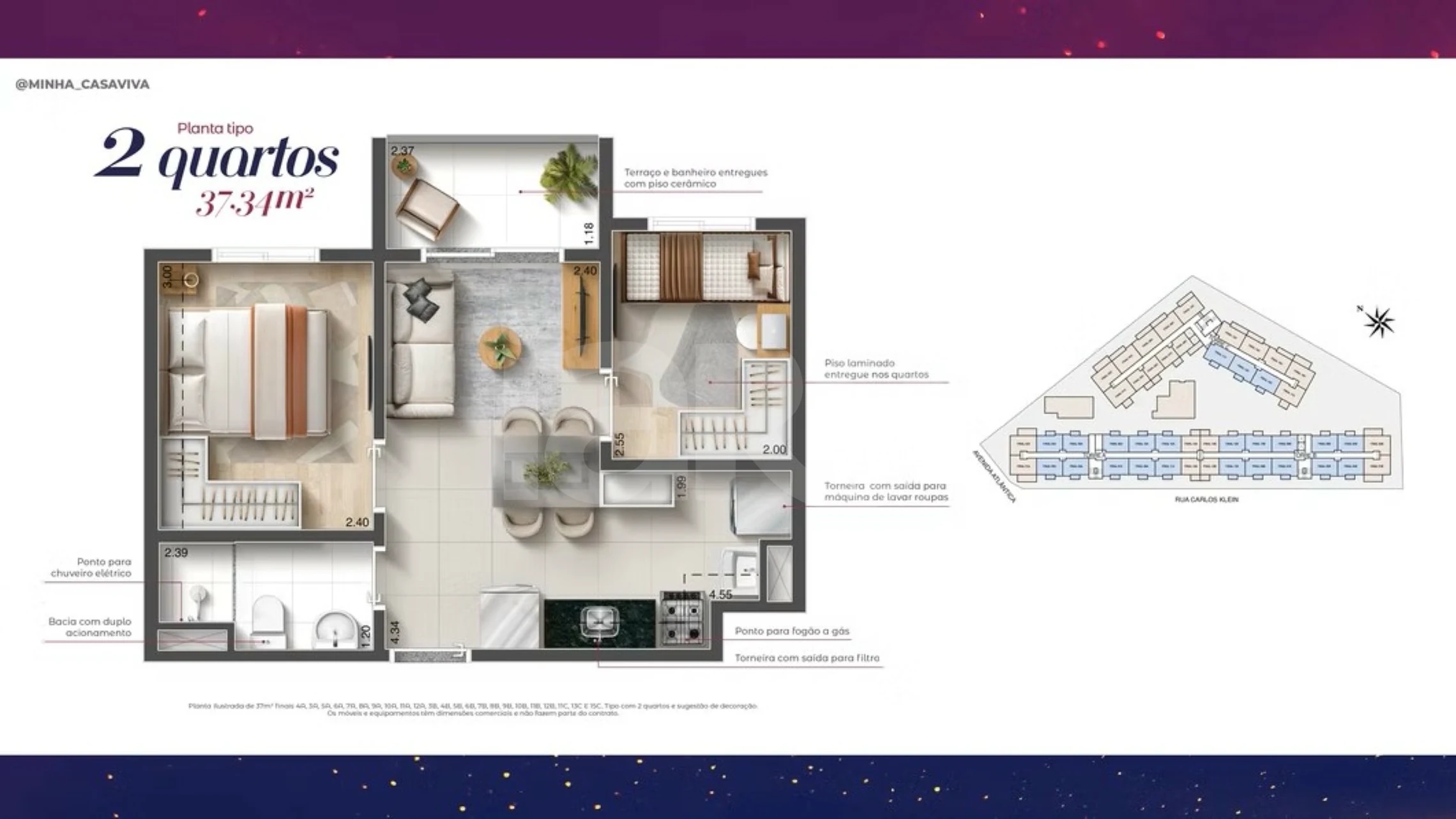 Planta — Apartamento 37,17 m²