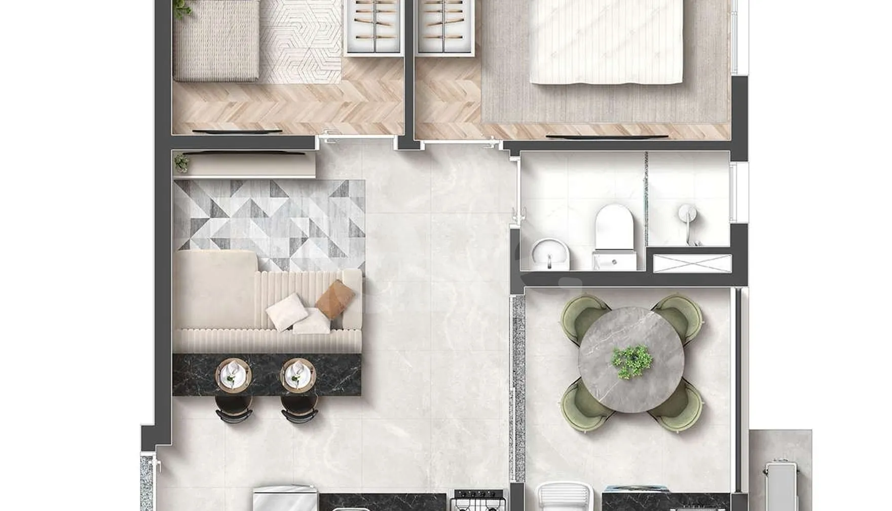 Planta — Apartamento 36,7 m²