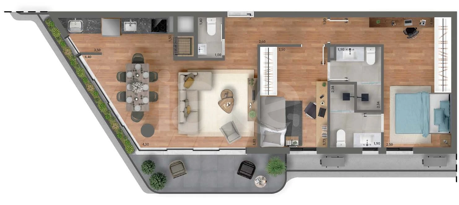 Planta — Garden 102,99 m²