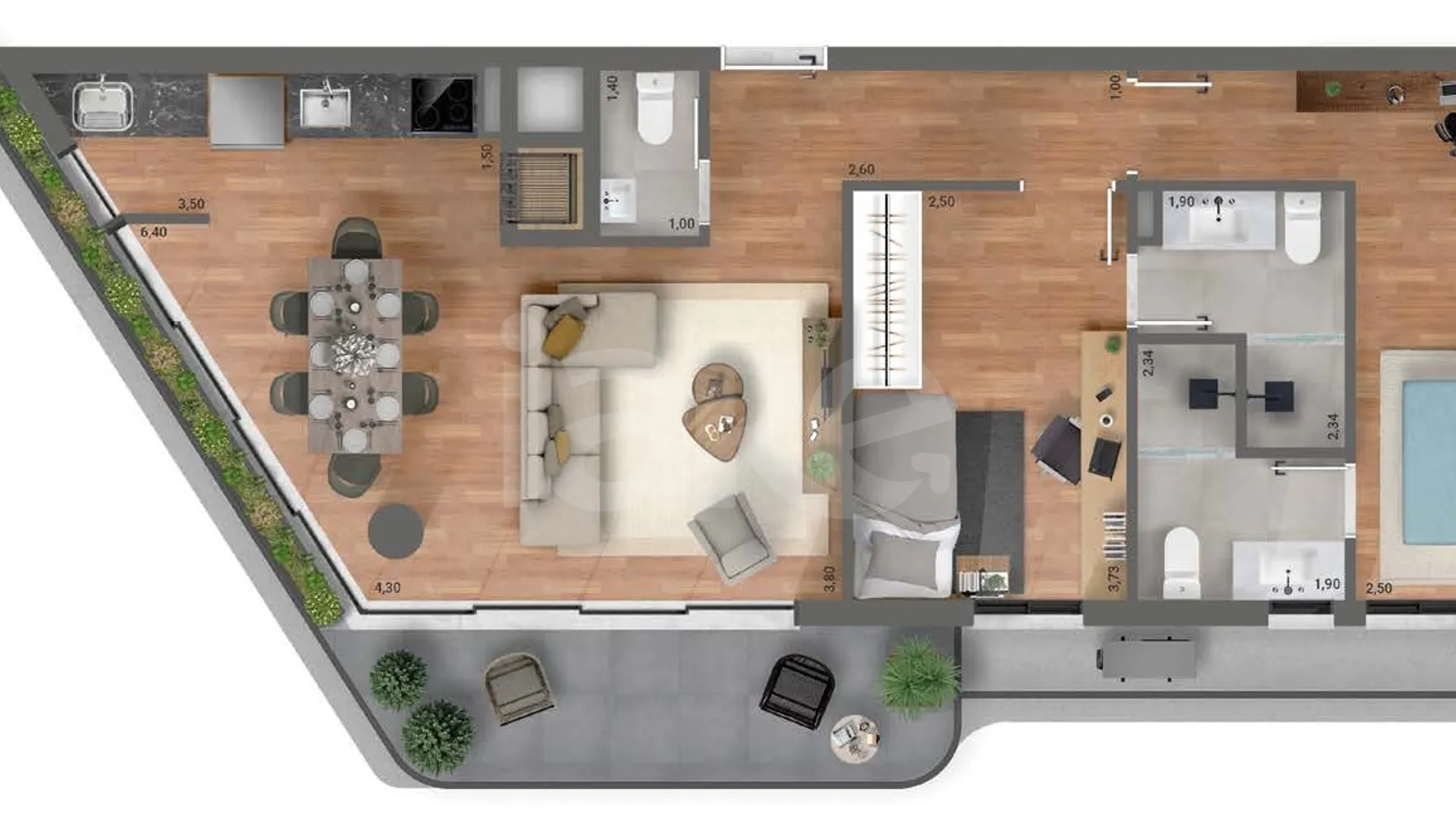 Planta — Garden 102,99 m²