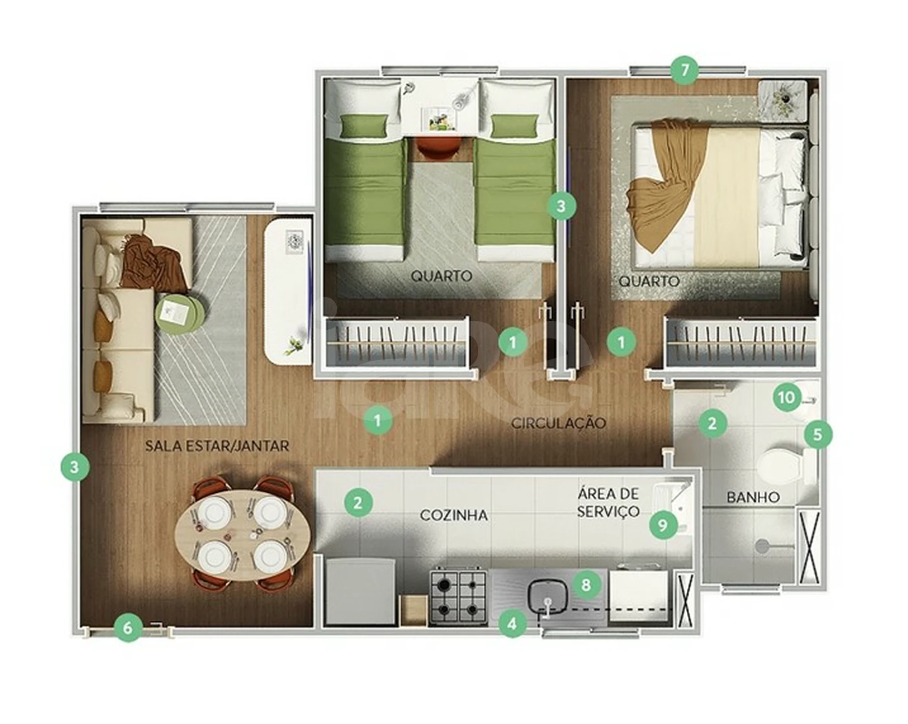 Planta — Apartamento 41,32 m²