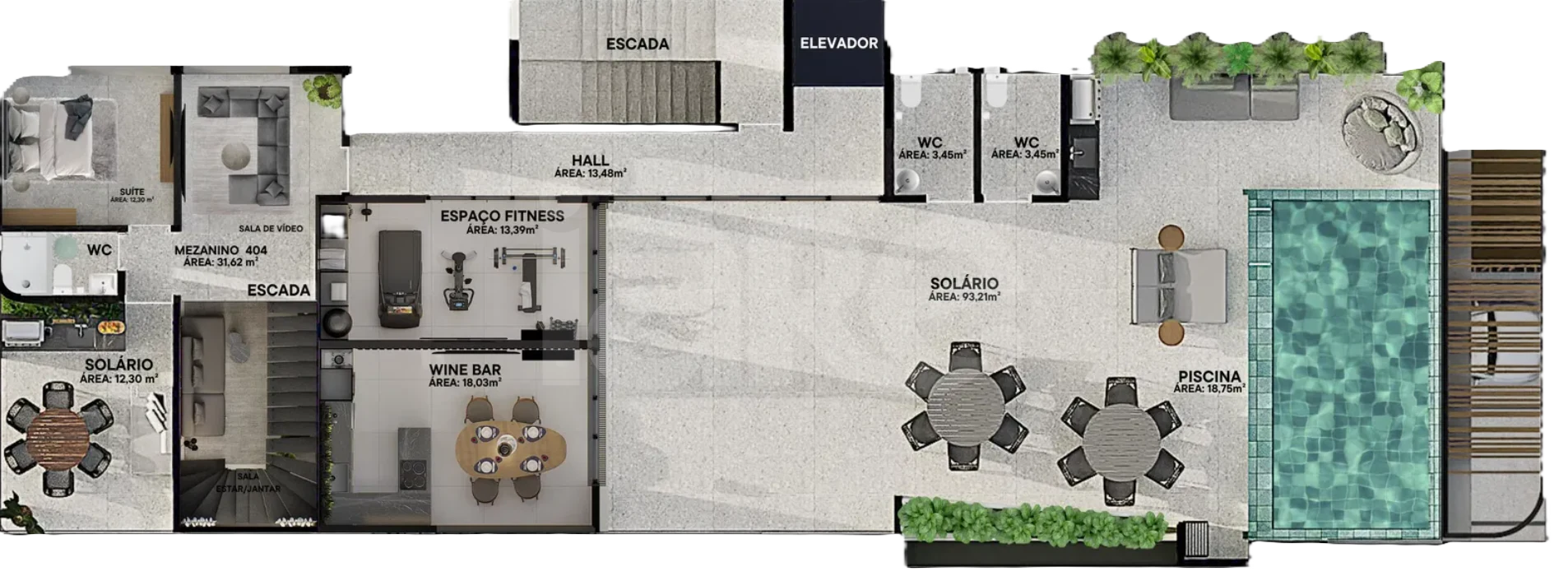 Planta — Pavimento rooftop