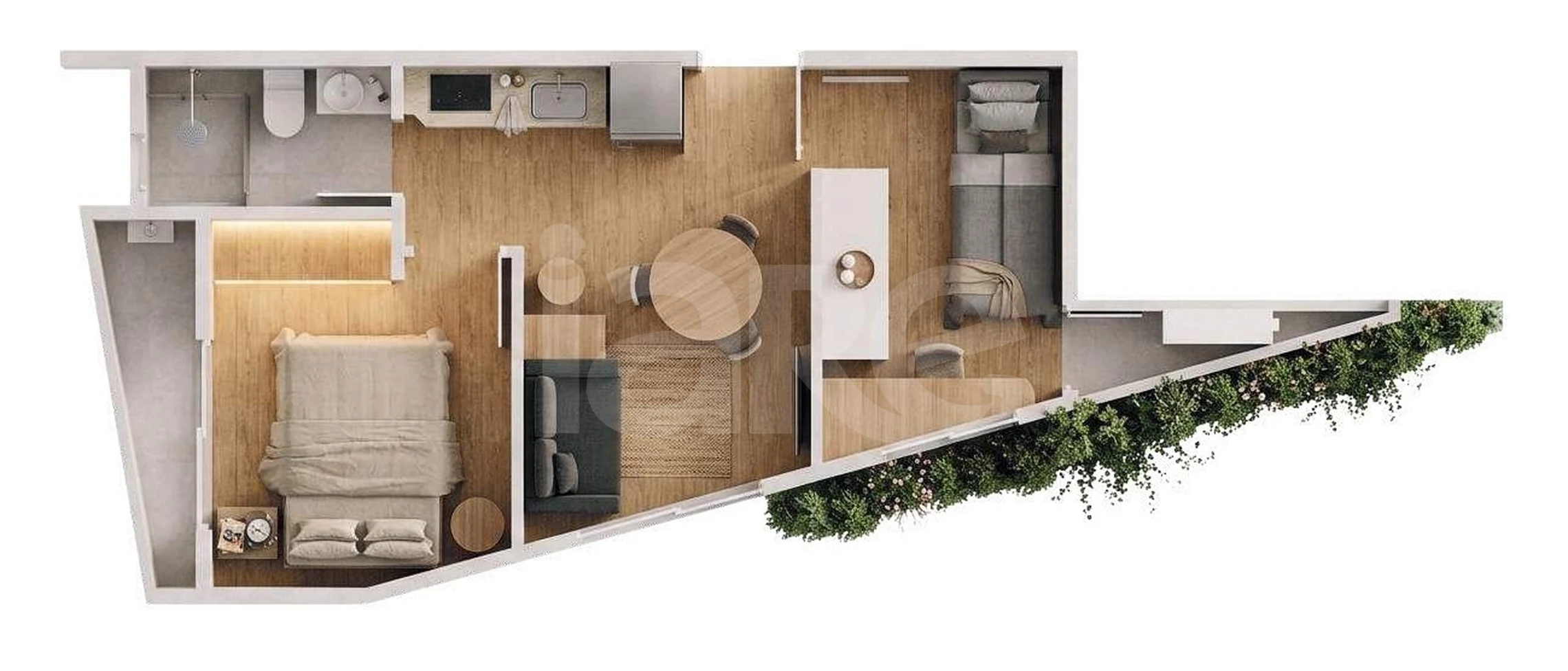 Planta — Apartamento 46,09 m²