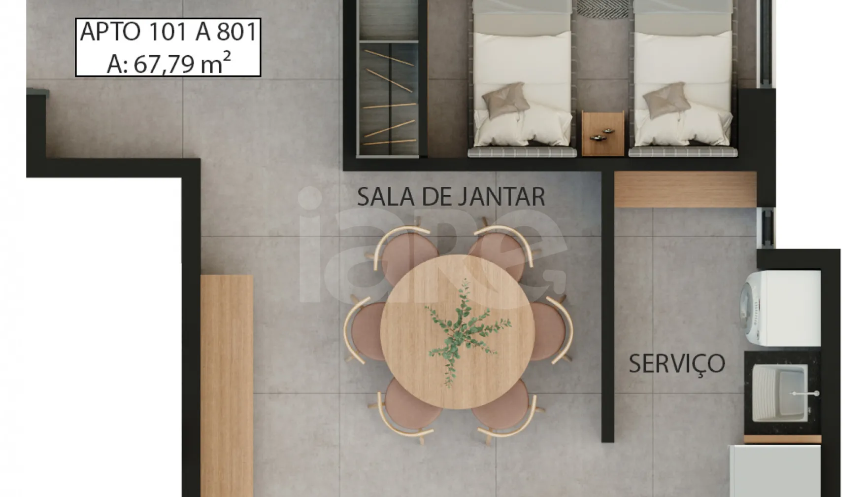 Planta — Apartamento 92,46 m²