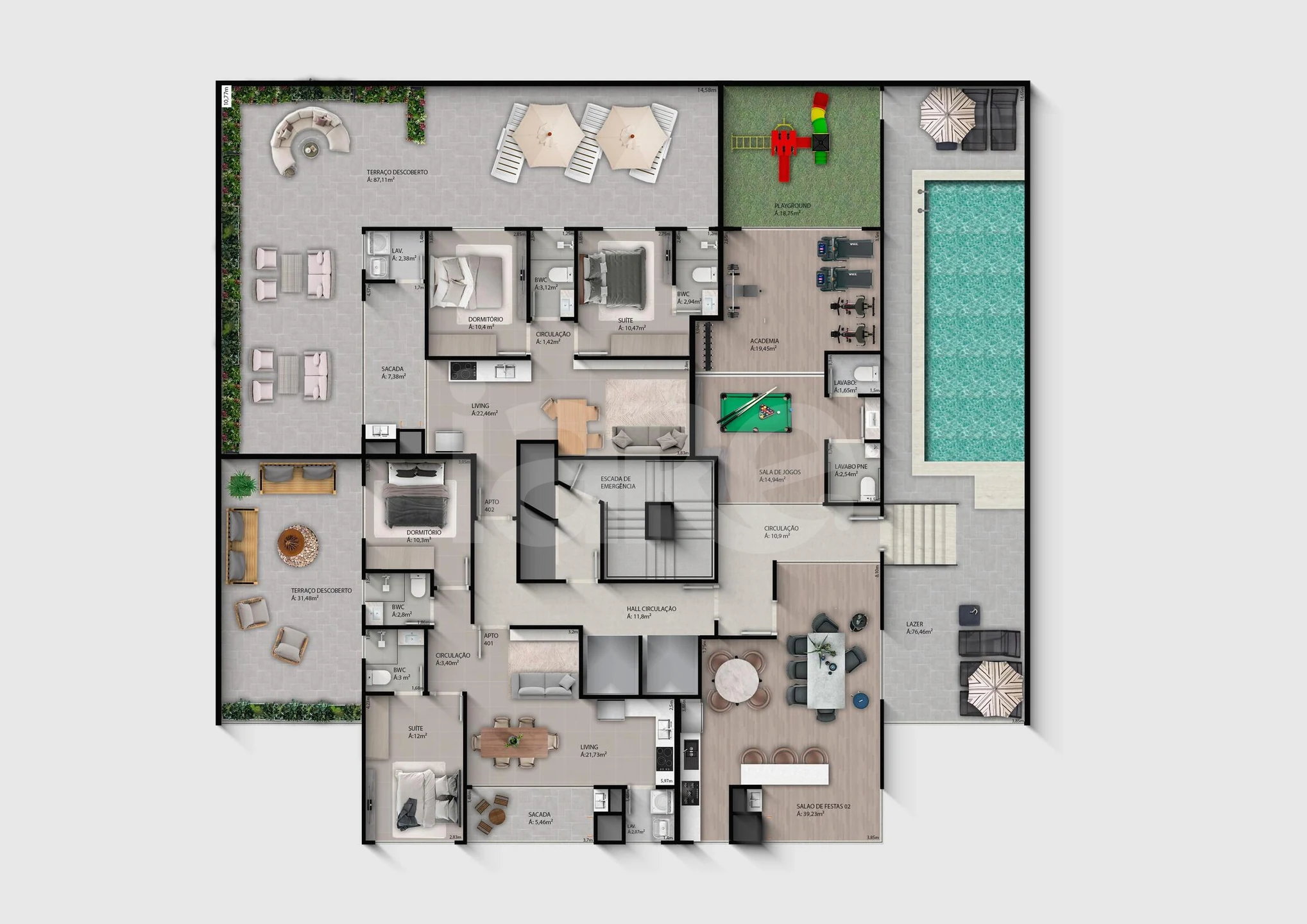 Planta — Pavimento lazer 2