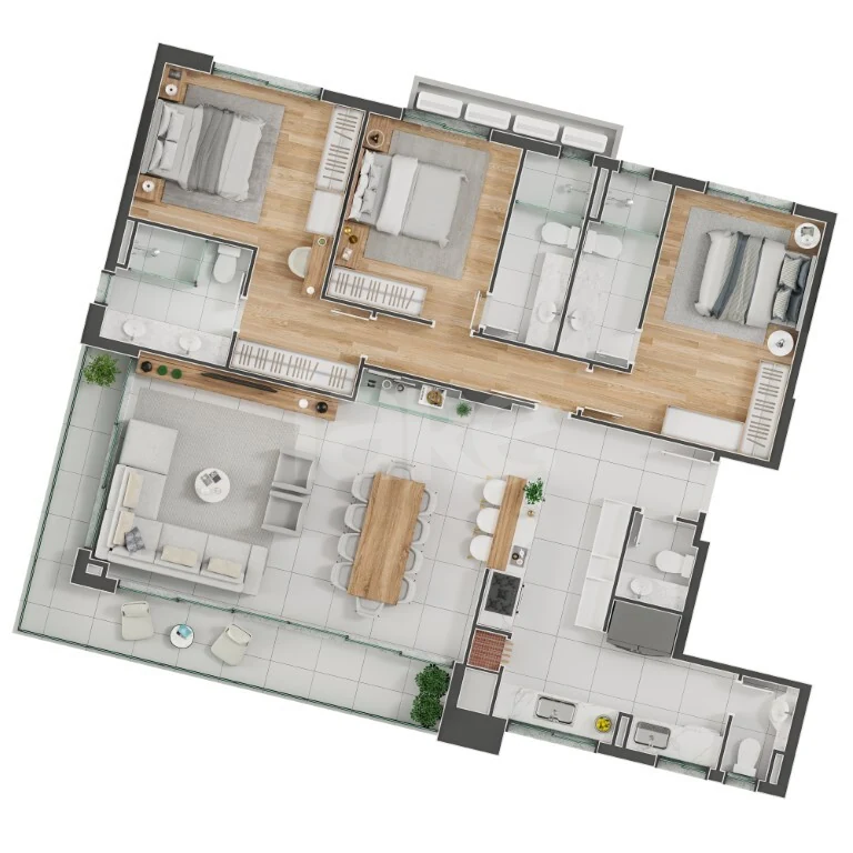 Planta — Apartamento 135,66 m²