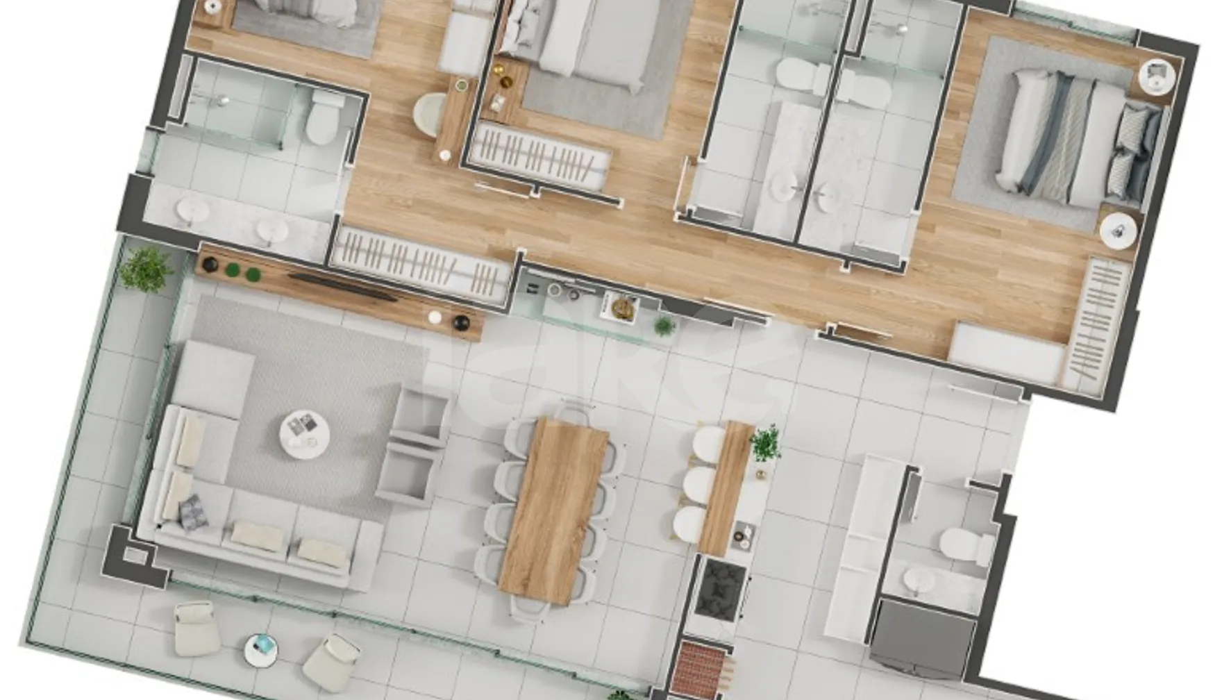 Planta — Apartamento 135,66 m²
