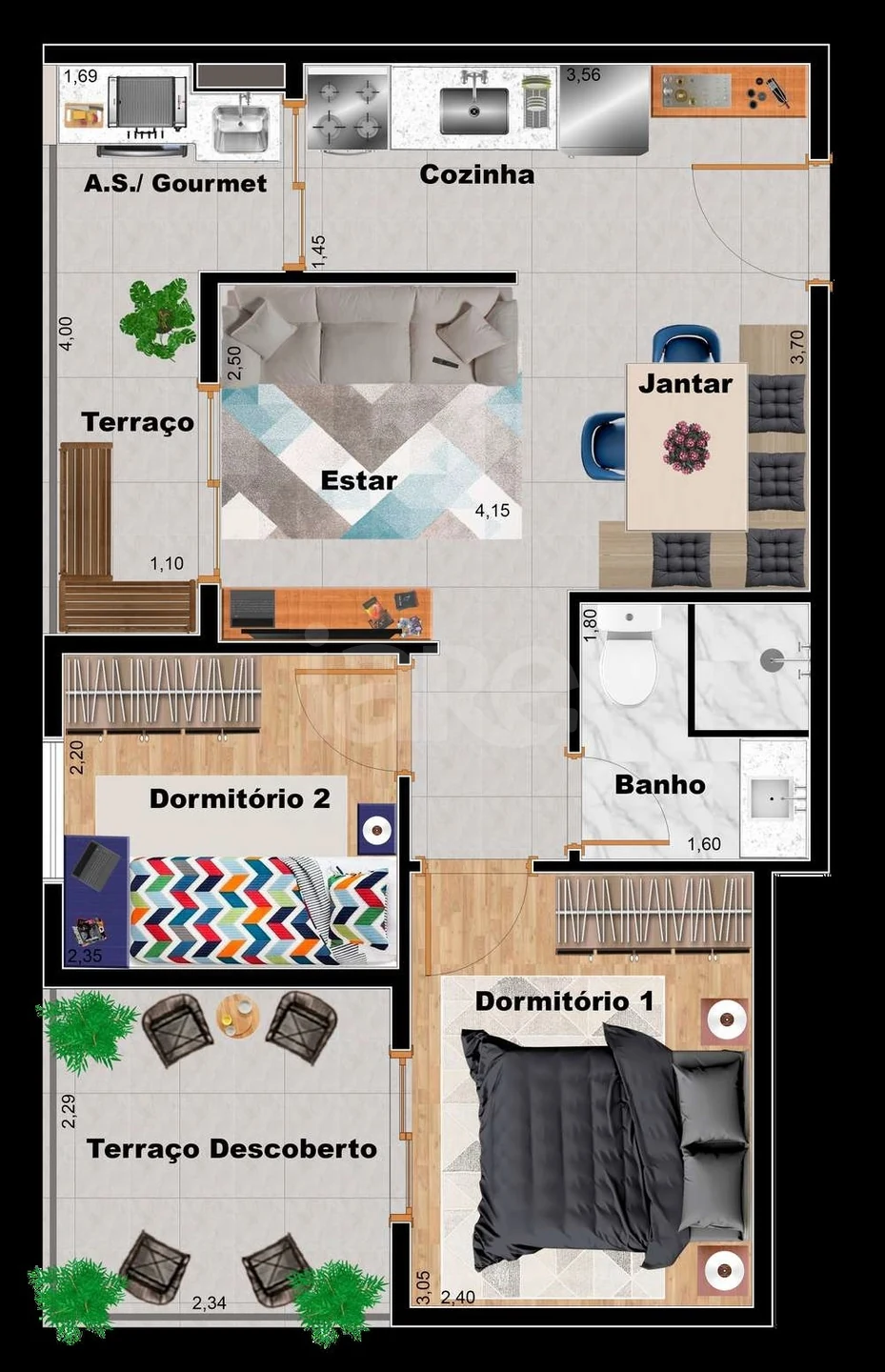 Planta — Garden 42,15 m²