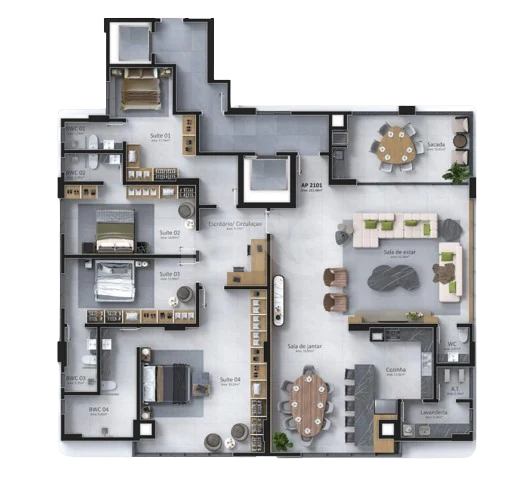 Planta — Apartamento 251,48 m²
