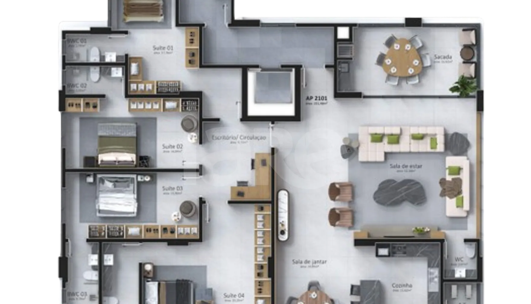 Planta — Apartamento 251,48 m²