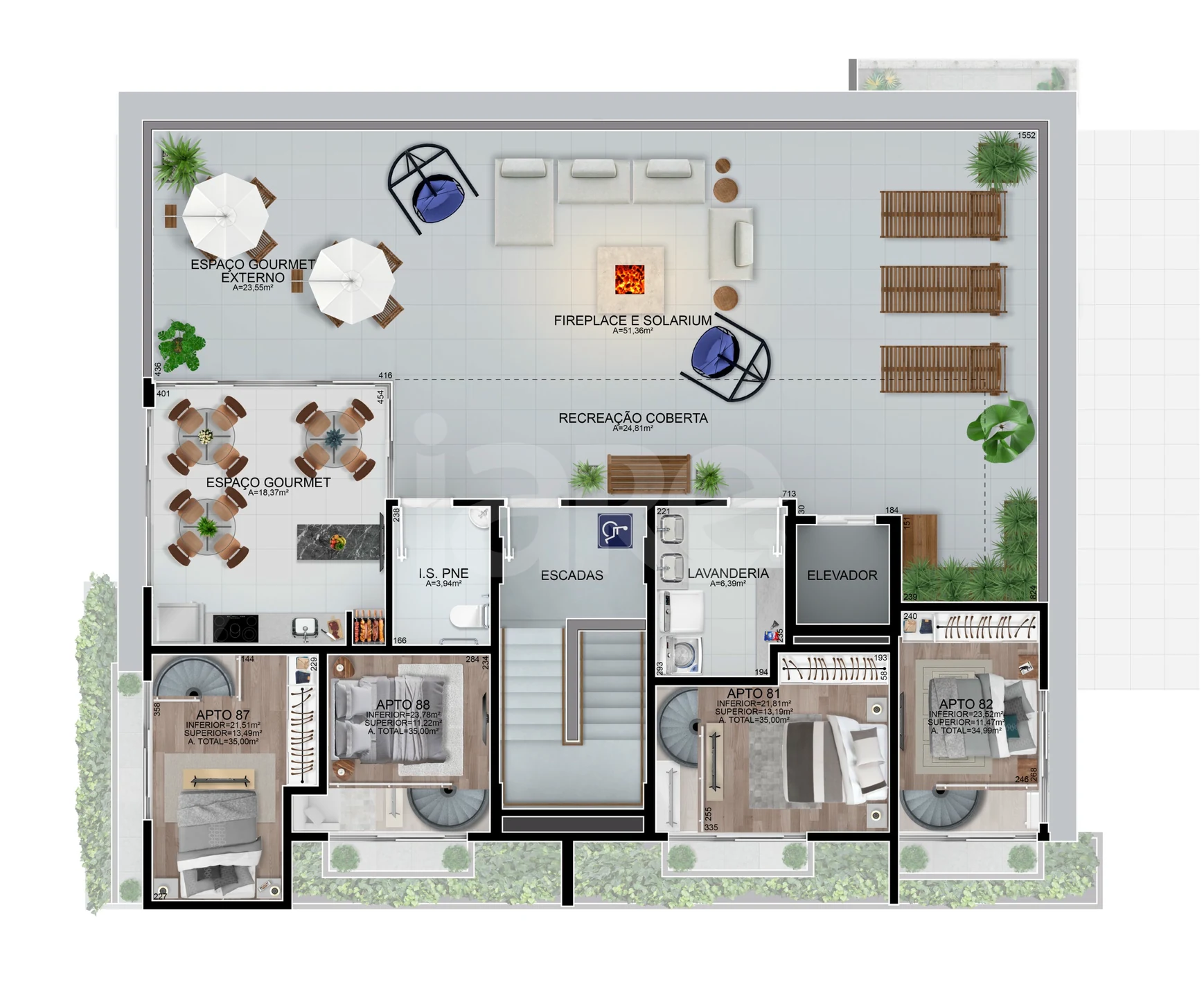Planta — Pavimento cobertura