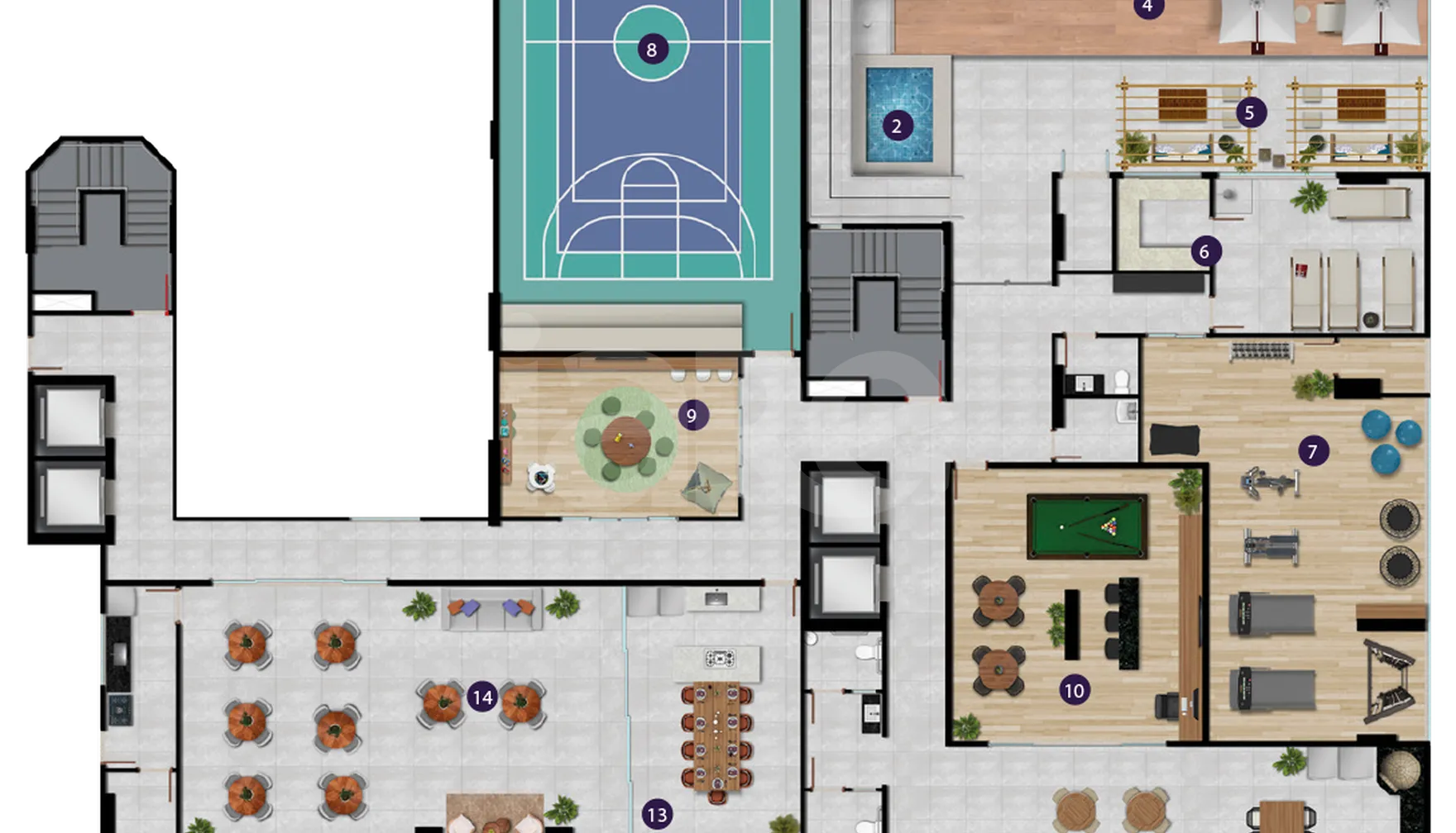 Planta — Pavimento lazer