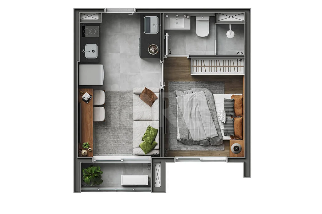 Planta — Apartamento 26,15 m²